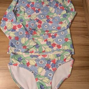 GAP Kids Floral Swimsuit with Red and Blue Accents